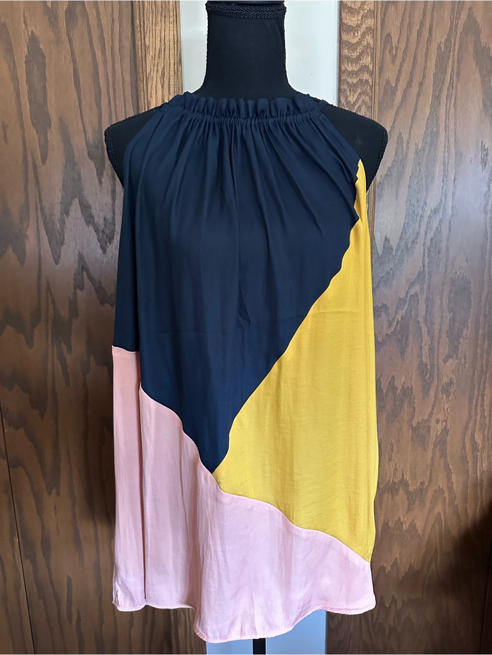 NWT Loft Colorblock Halter Top - Navy, Mustard & Blush